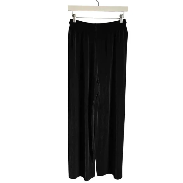 Express Tricot Minimalist Black Trouser Pleated Pull on Pants sz Medium Neutral - Image 6