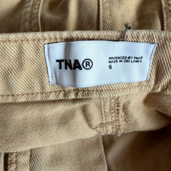 Aritzia TNA Carpenter Jeans Women's 6 Tan Utility Skater Straight Leg Relaxed - Image 9