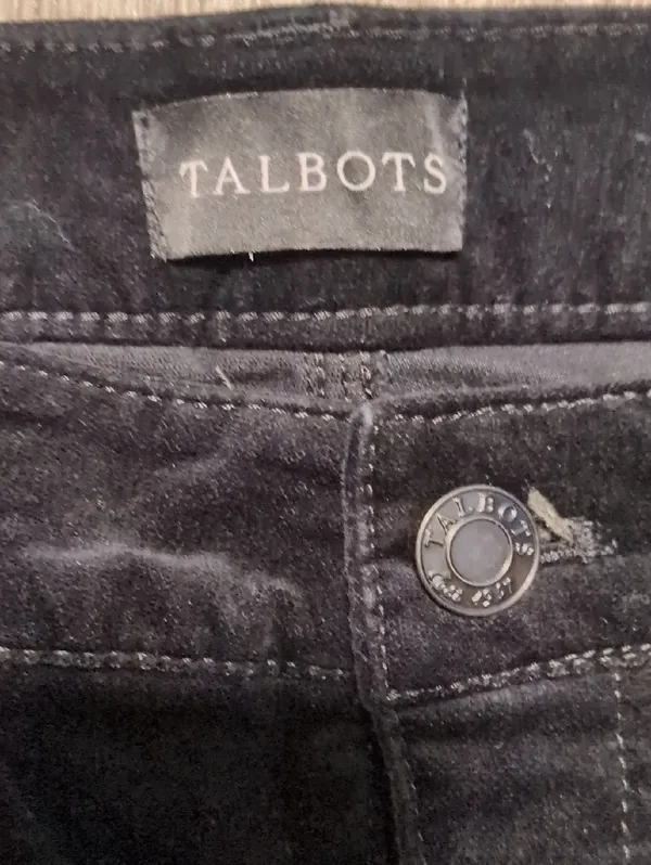 Talbots Black Velveteen Curvy Straight Leg Pants Size 10 - Image 2