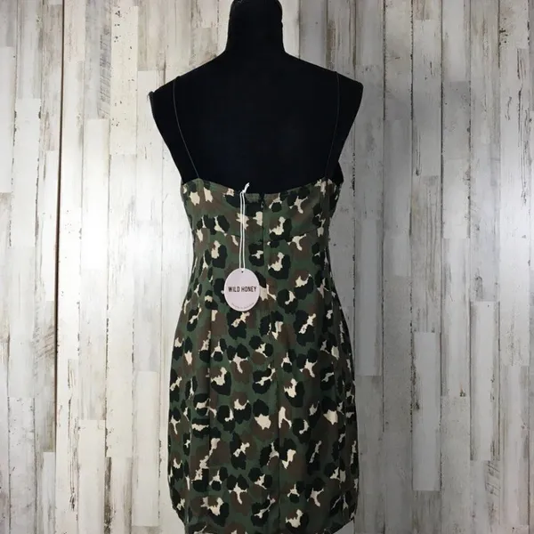 Wild Honey Camo Print Sleeveless Dress Green NWT v6x - Image 4