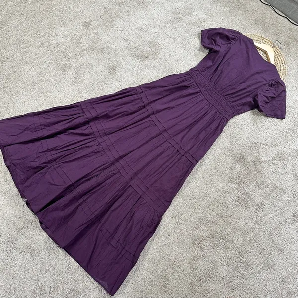 Bila77 Women’s Kelsey Maxi Dress Sleeveless Smocked Tiered V-Neck in Purple S - Image 7