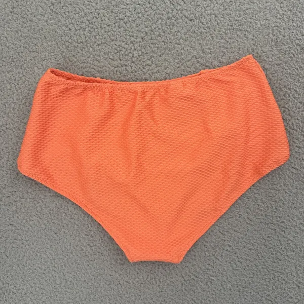 NWT Aerie High Waisted Full Coverage Bikini Bottom Swim Orange Beach Women Small - Image 2