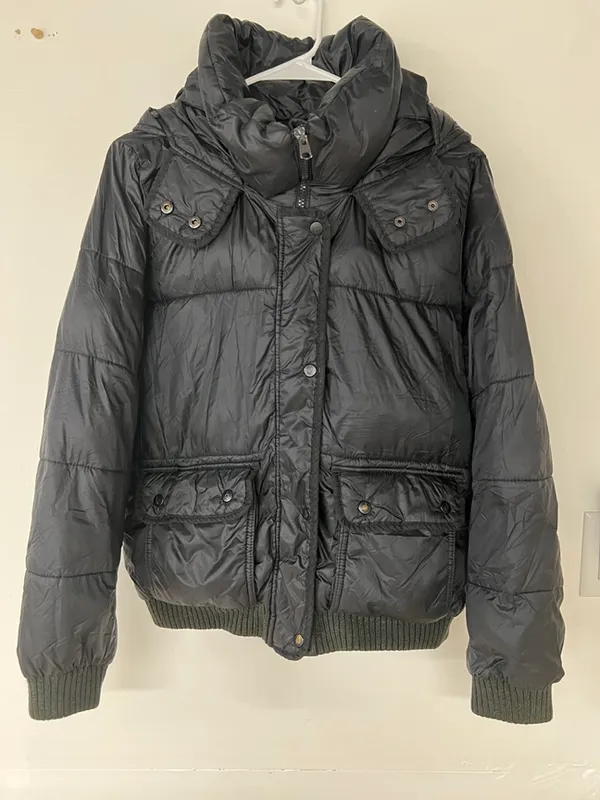Abercrombie Black Puffer Coat - Image 2