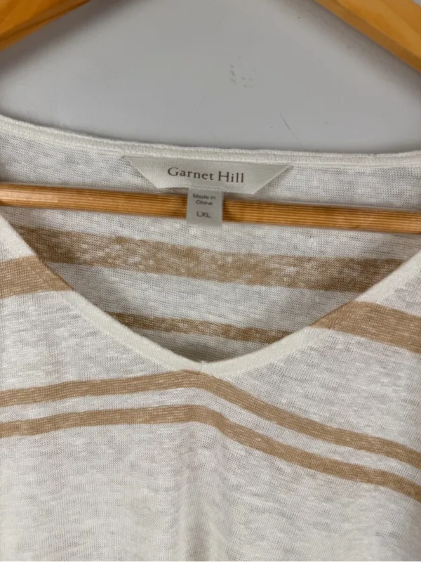 Garnet hill 100% Organic-Linen Cover-Up size large / extra large cream stripe - Image 4