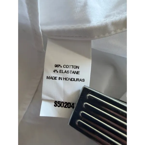 Ann Mashburn Button Down Shirt Women XS White Stretch Cotton - Image 6