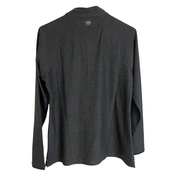 Peter Millar Perth Performance 1/4 Zip Womens M Gray Melange Raglan HBS Logo UPF - Image 2