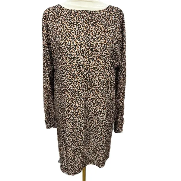 LOFT Animal Print Long Sleeve Shift Dress Womens Sz XS/S Mini - Image 3