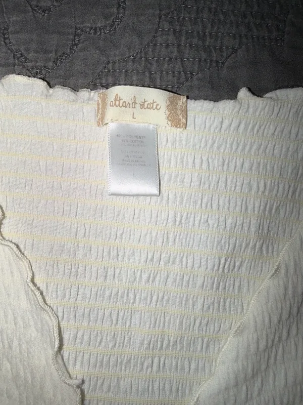 Altar'd State Cream Ruched V-Neck Crop Top - Image 2