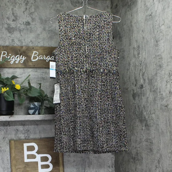 NWT City Studios Metallic Boucle Sheath Dress 1872VR9BT1 Black / Combo 9/10 - Image 5
