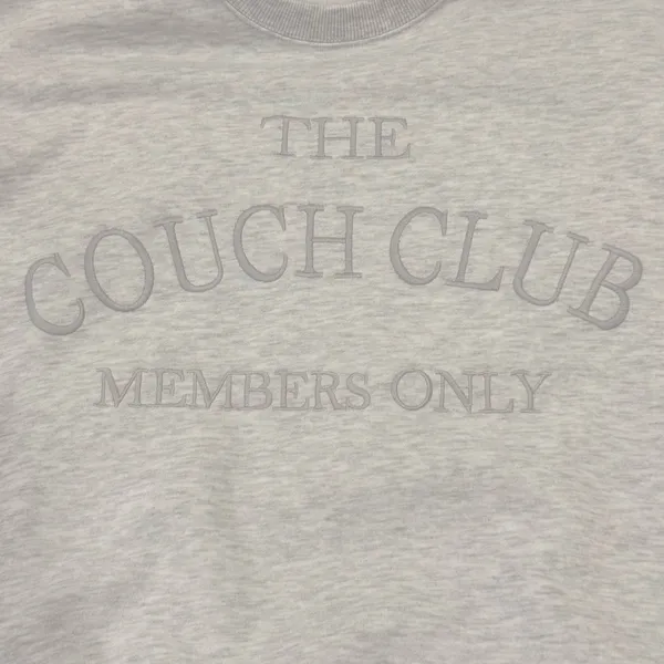 New The Couch Club Members Only Sweatshirt Small Gray Crewneck Comfy Cozy Gift - Image 5