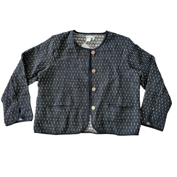 NWOT‎ The Territory Ahead Women's Woven Jacket Coat Large Black Cotton Silk - Image 2