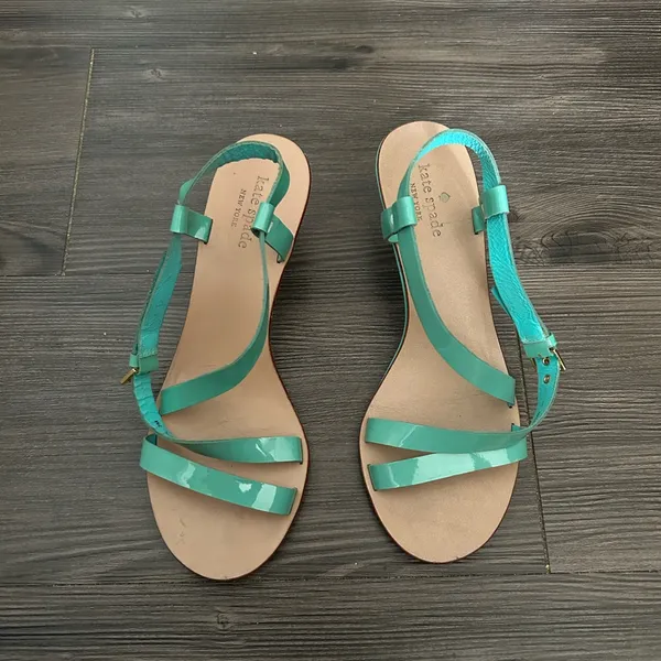 kate spade turquoise patent leather strappy sandals - Image 4