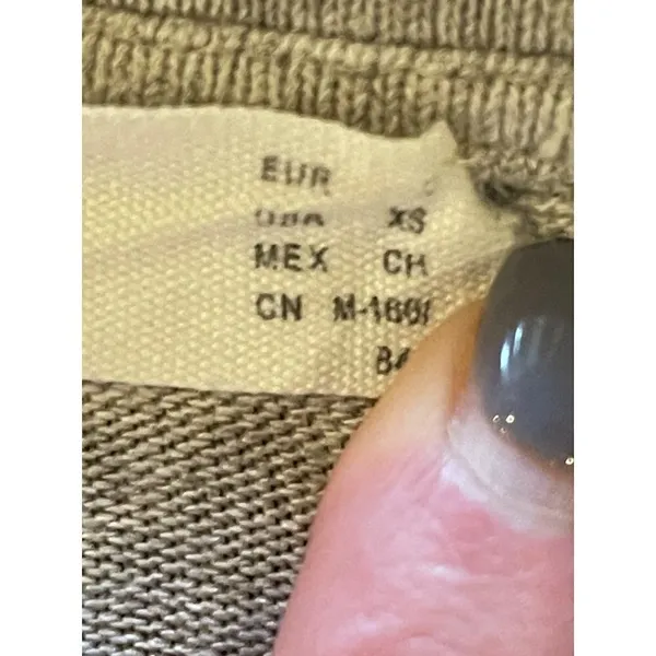 Mango MNG Solid Gray Drop Shoulder V Neck Oversized‎ Top Size XS - Image 6