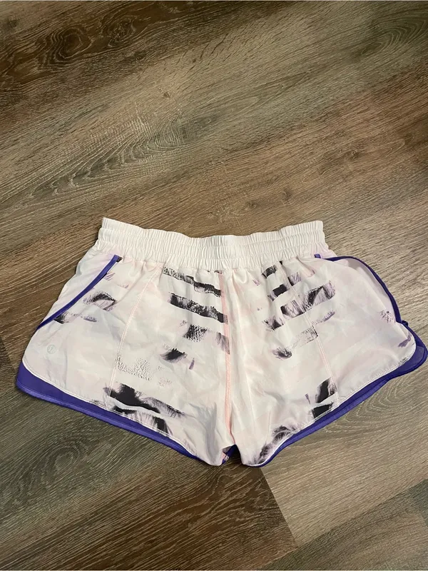 Lululemon Women's Pink Tie-Dye Running Shorts Super Squad Short - Image 3