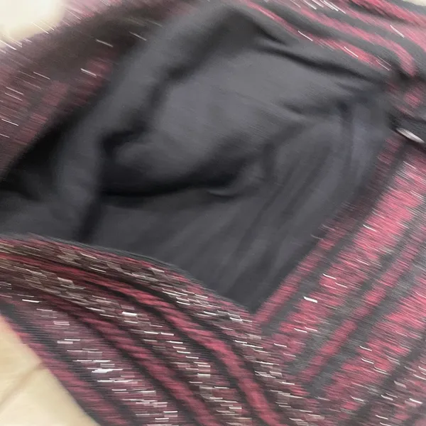 Anthropologie Akemi + Kin Burgundy Black Metallic Striped Sweater size Small - Image 9