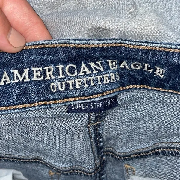 American Eagle outfitters super stretch X jeans high rise jeggings 8 distressed​ - Image 7