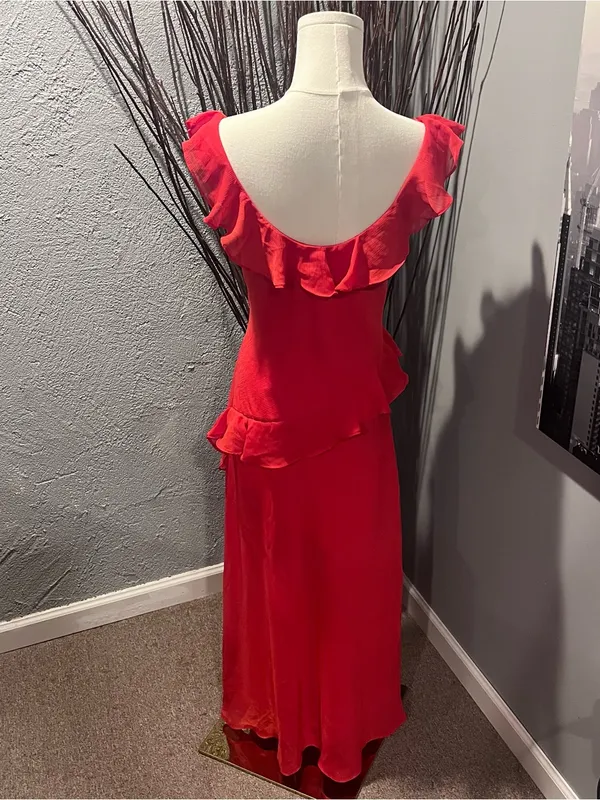 🌺A New Day Red Ruffle Maxi Dress Size Large 🌺 - Image 4