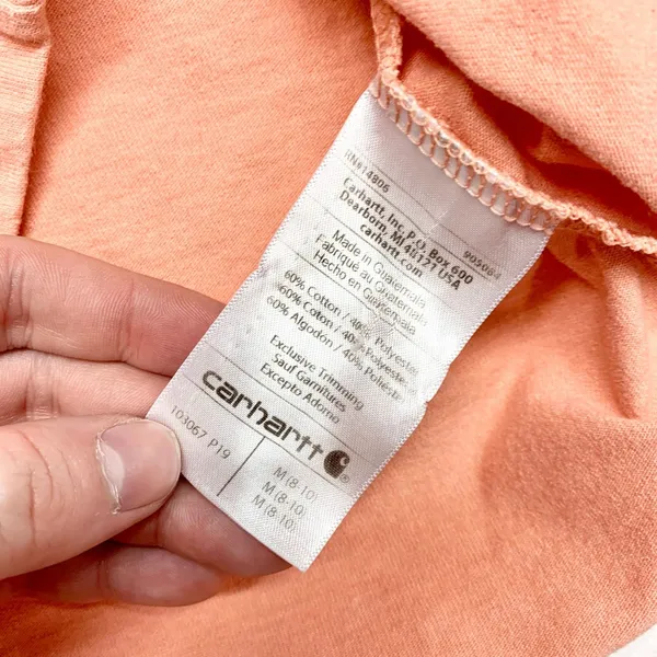 Carhartt Loose Fit Pocket Tee‎ Womens M Peach Short Sleeve Cotton Blend T-Shirt - Image 8