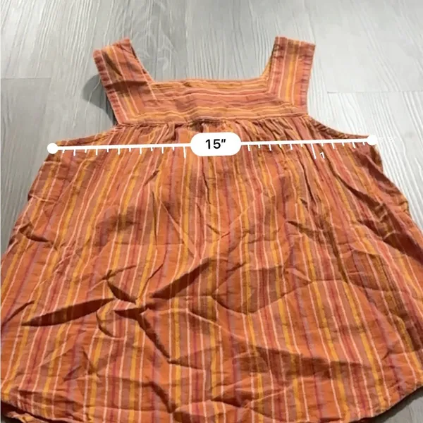 Universal Thread Orange Multicolor Striped Square Neck Sleeveless Top Size‎ XS - Image 5
