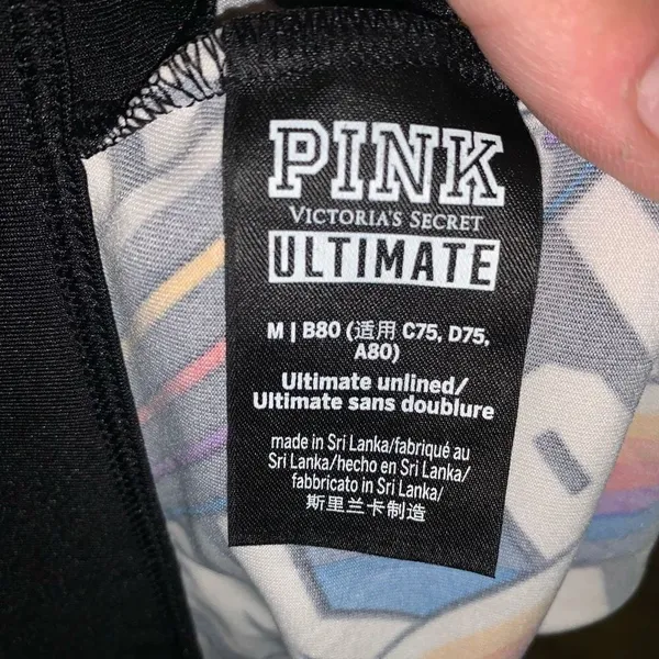 Victoria’s Secret Pink Ultimate rainbow M yoga sporty bra - Image 3