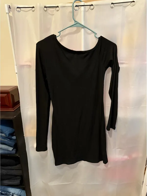 Edikted Black Long Sleeve Mini Dress Size M NWT - Image 2