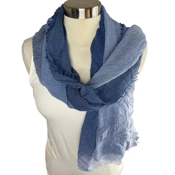 UNBRANDED Blue Ombré Lightweight‎ Pashmina Scarf Wrap - Image 2