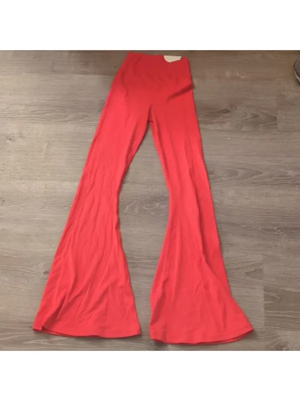 Aerie Red real me high rise super flare cross over leggings size small - Image 2