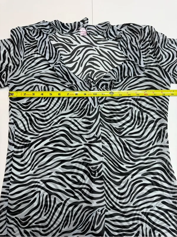 Victoria's Secret Black and White Zebra-Print Sheer Swim Cover-Up size M - Image 6