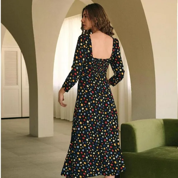 RIHOAS The Sweetheart Neck Polka Dot Maxi Dress L 04 - Image 4