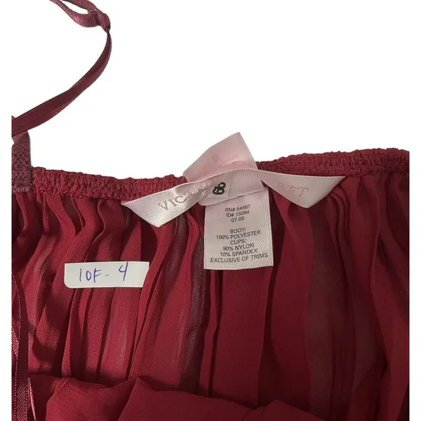 Victorias Secret Women Size Small Red Lingerie Intimate Sleepwear (10F-4P) - Image 6