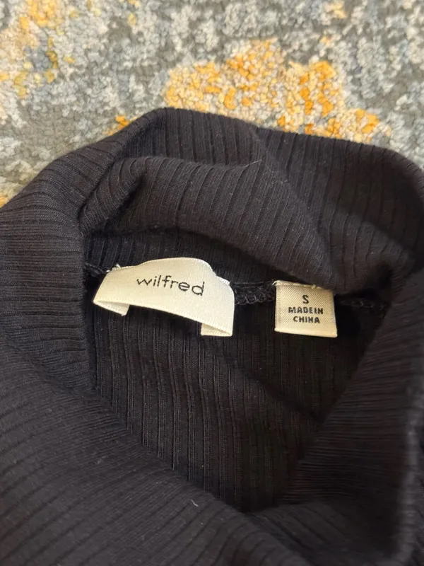 Wilfred Aritzia Ribbed Cropped Mock Neck Long Sleeve - Image 5