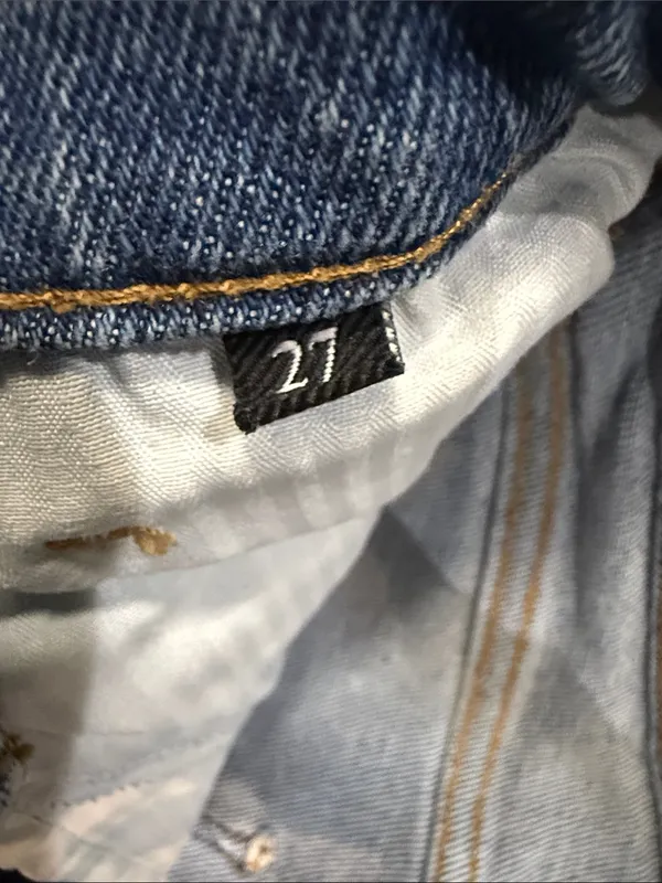 7 For All Mankind Luxe Vintage Cropped Jo Jeans 27 Distressed Wide Leg $228 - Image 9