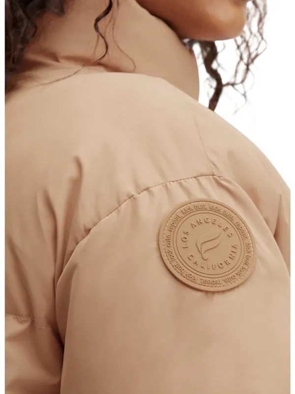 Fabletics Wander Cropped Puffer Jacket Size XL Desert - Image 4