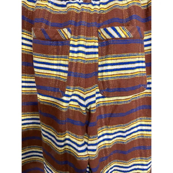 Free People Preppy Plaid Pull On Trousers Pants Flannel Brown/Blue‎ Size Medium - Image 9