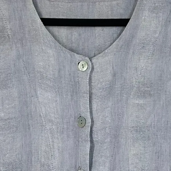 FLAX 100% Linen S top button-down linen jacket relaxed Lagenlook lightweight - Image 5