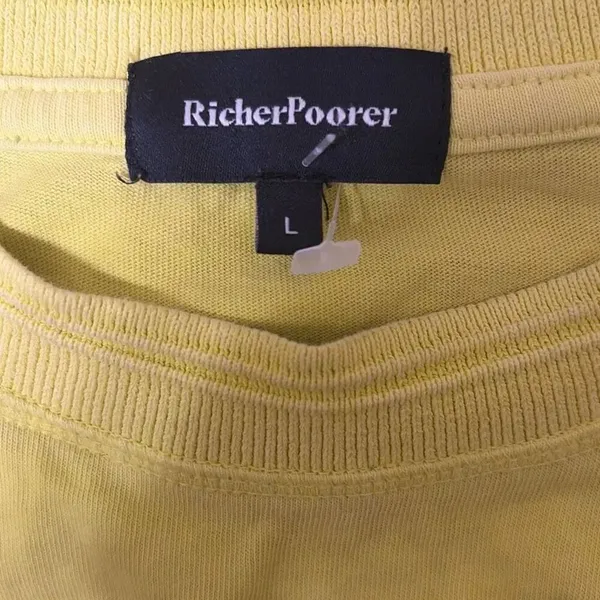 ✨Richer Poorer Long Sleeve Neon Yellow Sz Large Tee✨ - Image 4