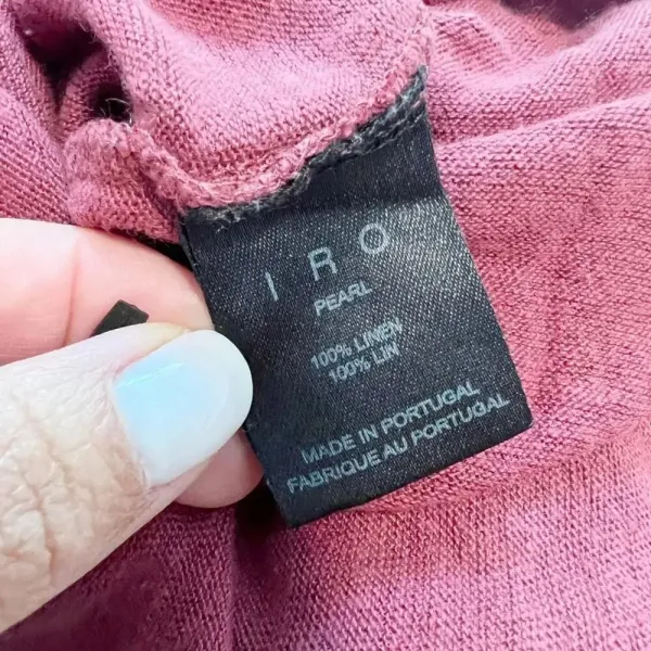 IRO Scoop‎ Neck Distressed Linen Tee in brick - Image 6