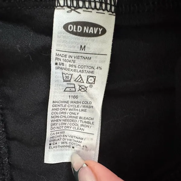 Old Navy High-Waisted Lattice-Hem Ankle Leggings Black Cotton NWOT - Image 4