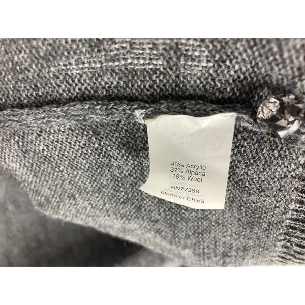 J Crew University Alapca Wool Blend Cardigan Sweater Grey Size Medium - Image 4