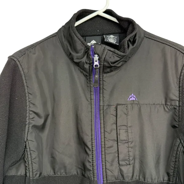Snozu Women XL Fleece Jacket Black‎ Purple Zip Pocket Outdoor Casual Outdoor - Image 3
