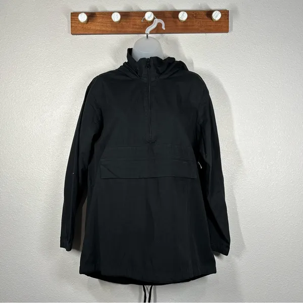Aerie Offline Black Quarter Zip Anorak Jacket Size Small Petite Utility - Image 2