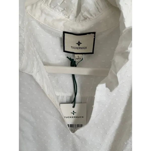 Tuckernuck White Swiss‎ Dot NWT Dress Size large - Image 3