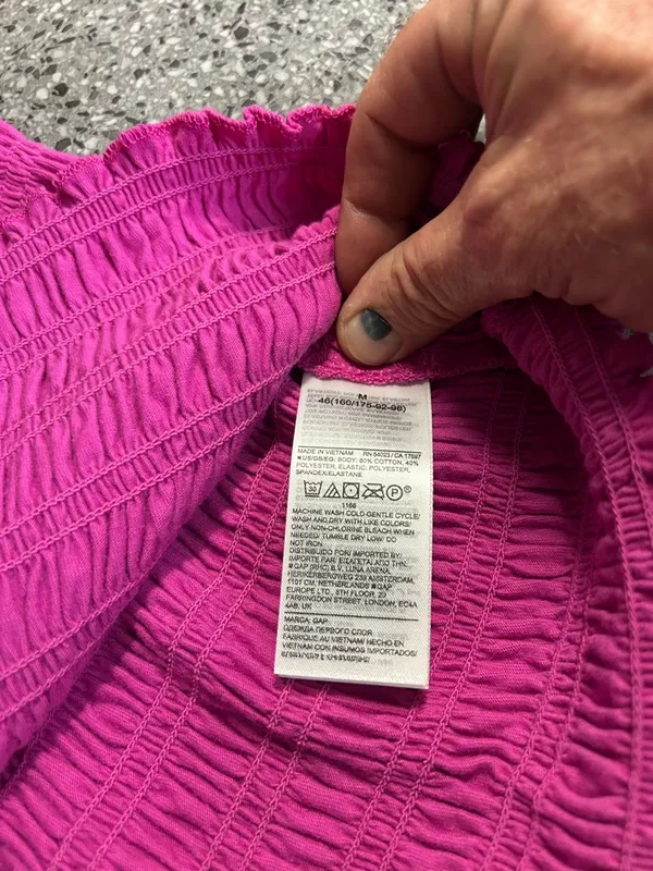 GAP Ruched Diagonal Stitch Knit Top in Bright Pink - Image 5