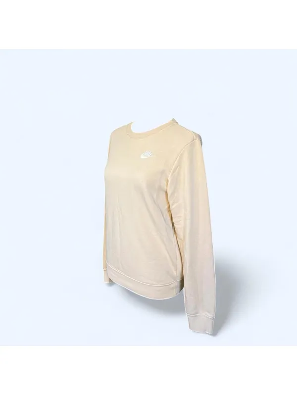 Nike cream sweatshirt small swoosh logo neutral basic cozy pullover Size XS - Image 4
