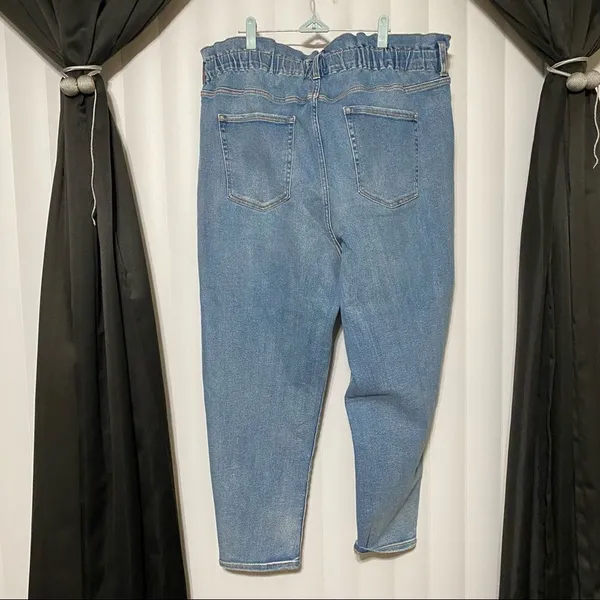 AVA•VIV cinched waist denim blue jeans - Image 4