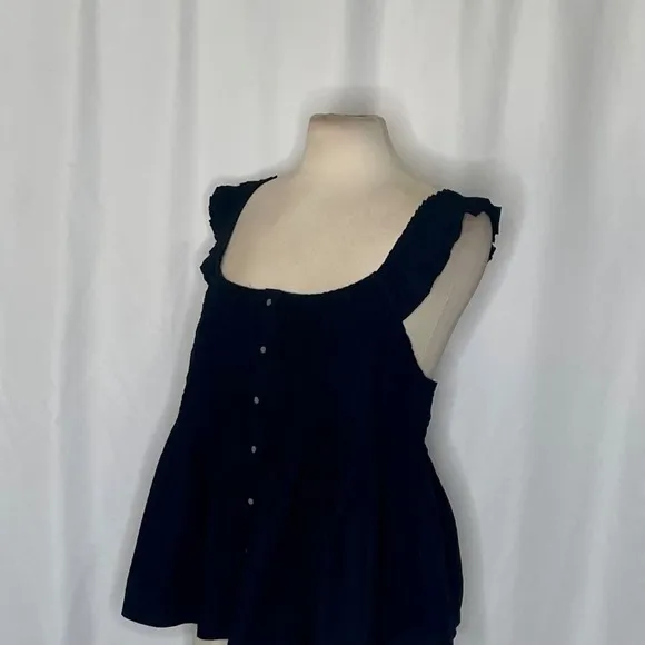 NWT!! J. CREW Pintuck Peplum Top Blouse Solid Black Cotton‎ Poplin Pleated 3X - Image 7