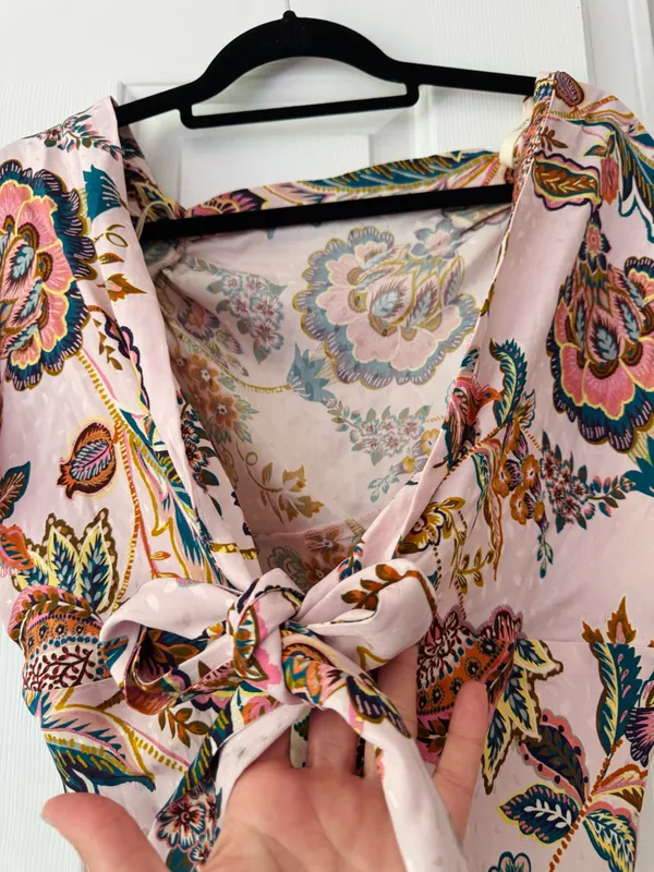 Anthropologie Kachel Flutter-Sleeve Floral Slip Maxi Dress, Size 12P - Image 13