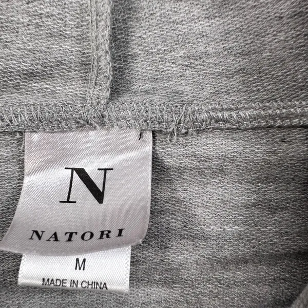 Natori Funnel Neck Lounge Tunic Top Women's Medium Gray Casual Drawstring - Image 2