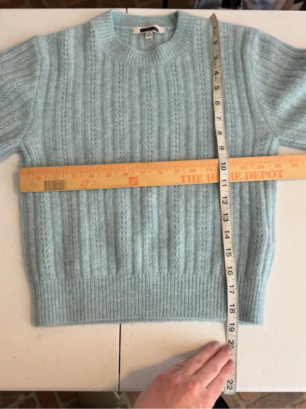 Madewell Cloudsoft Charm Stitch Hazel Sweater Tee xxs mint Blue Preppy juniper - Image 8