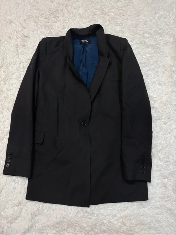Reformation Classic Black Single-Button Women's Blazer Coat - Image 2